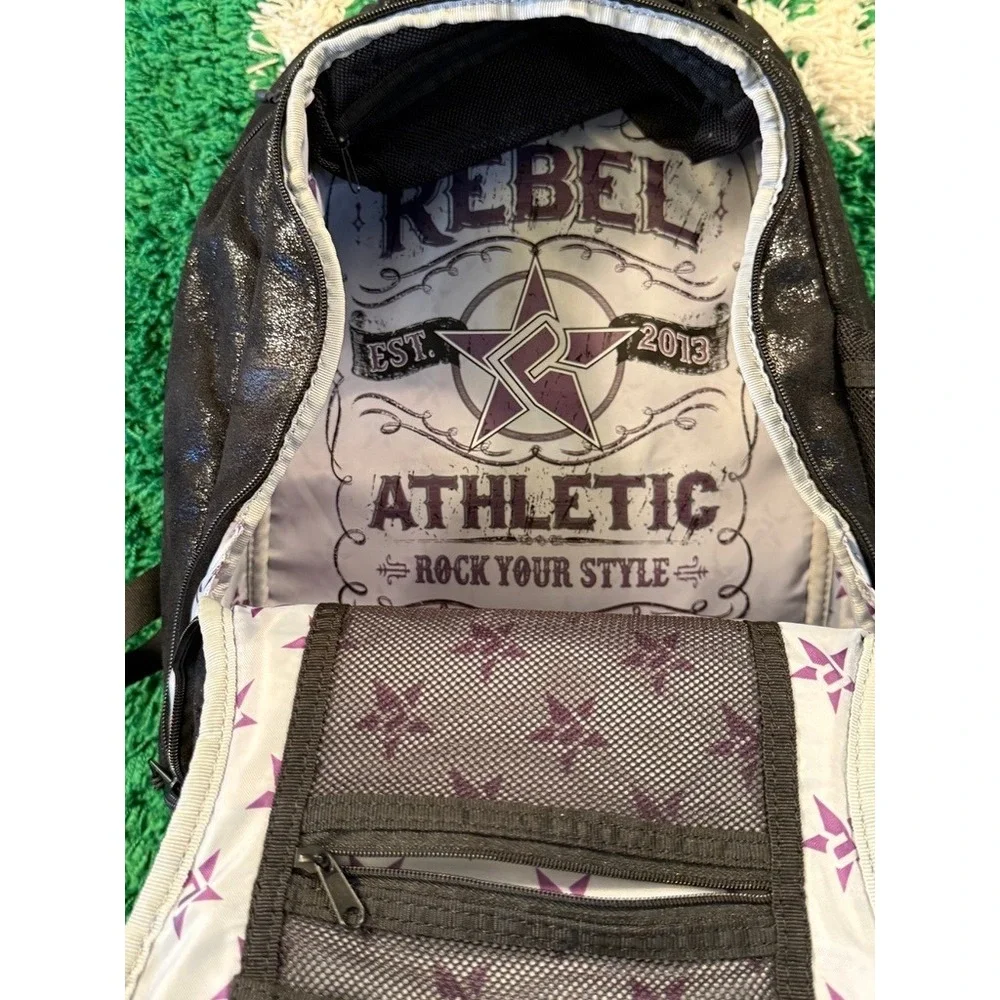 Rebel Athletic Backpack Girls OS Black Excellent Sharpen Up Rhinestone Cheer Bag